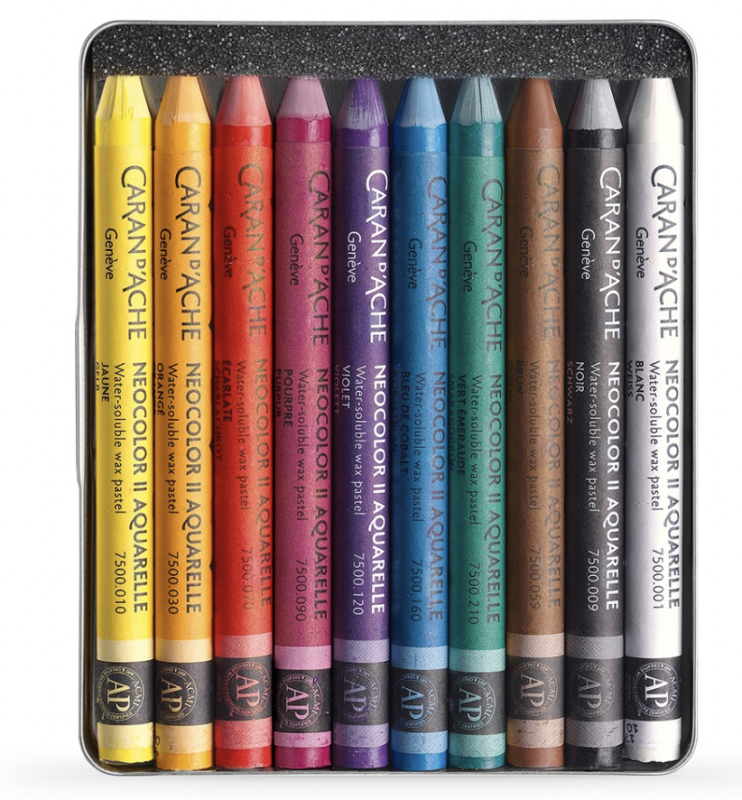 Caran d'Ache Classic Neocolor II Water-Soluble Pastels, 40 Colors NOS