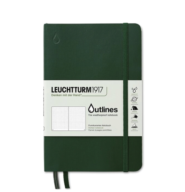 LT OUTLINES Notatbok B6+ Softcover Dotted, Walden Green - LUSH DIVE AS